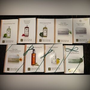 Eminence skin care travel packets.